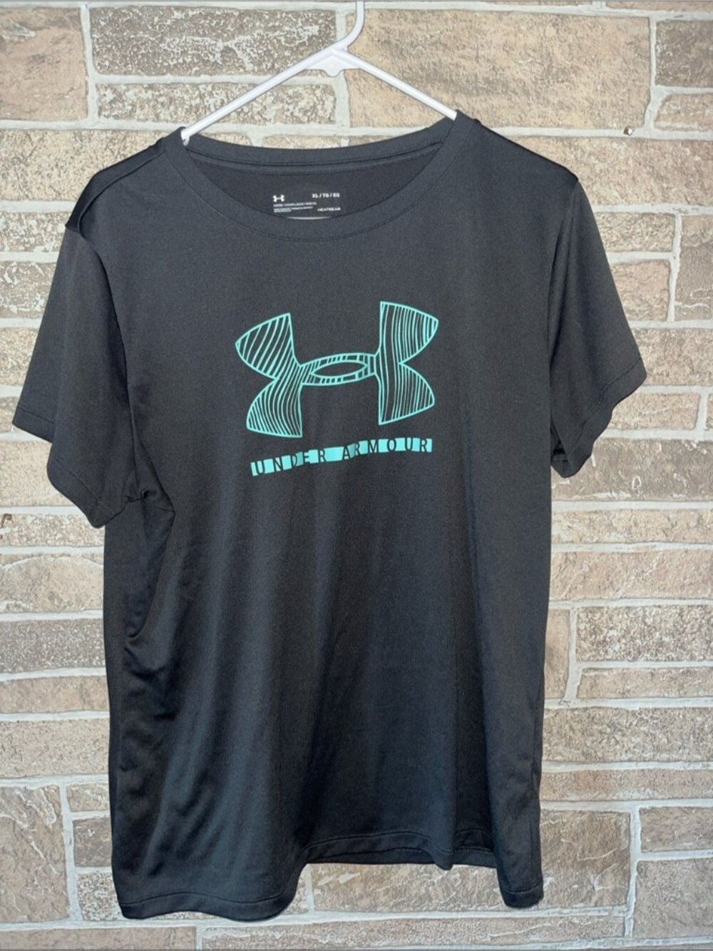 Under Armour Black Tee with Teal Logo